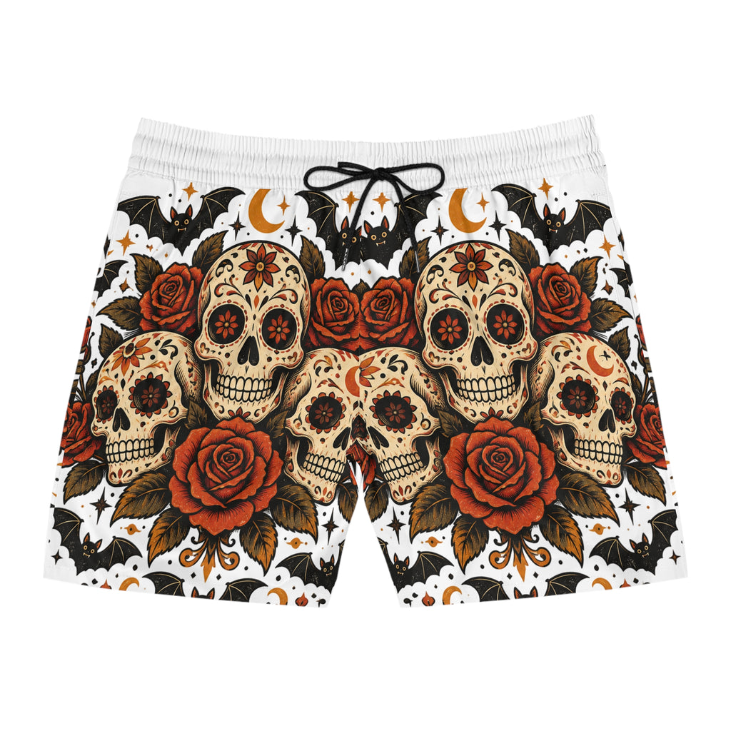 Men's Sugar Skull Rose Swim Shorts