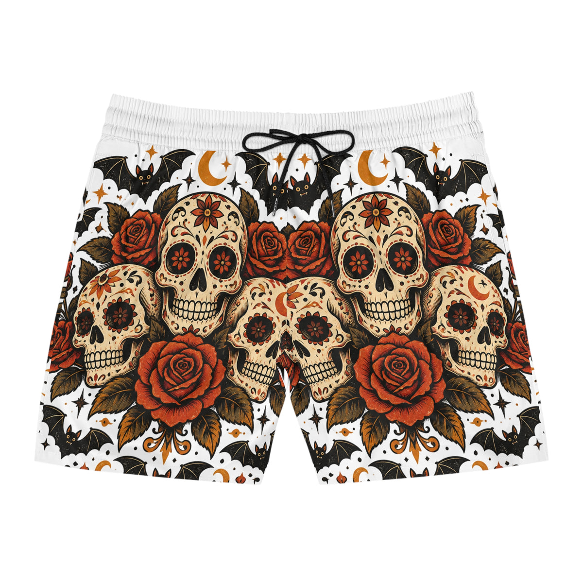 Men's Sugar Skull Rose Swim Shorts