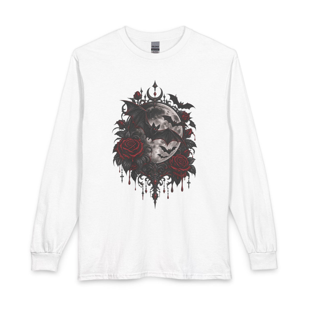 Gothic Rose Long Sleeve T-Shirt – Too Dark for Angels, Too Wild for Grace