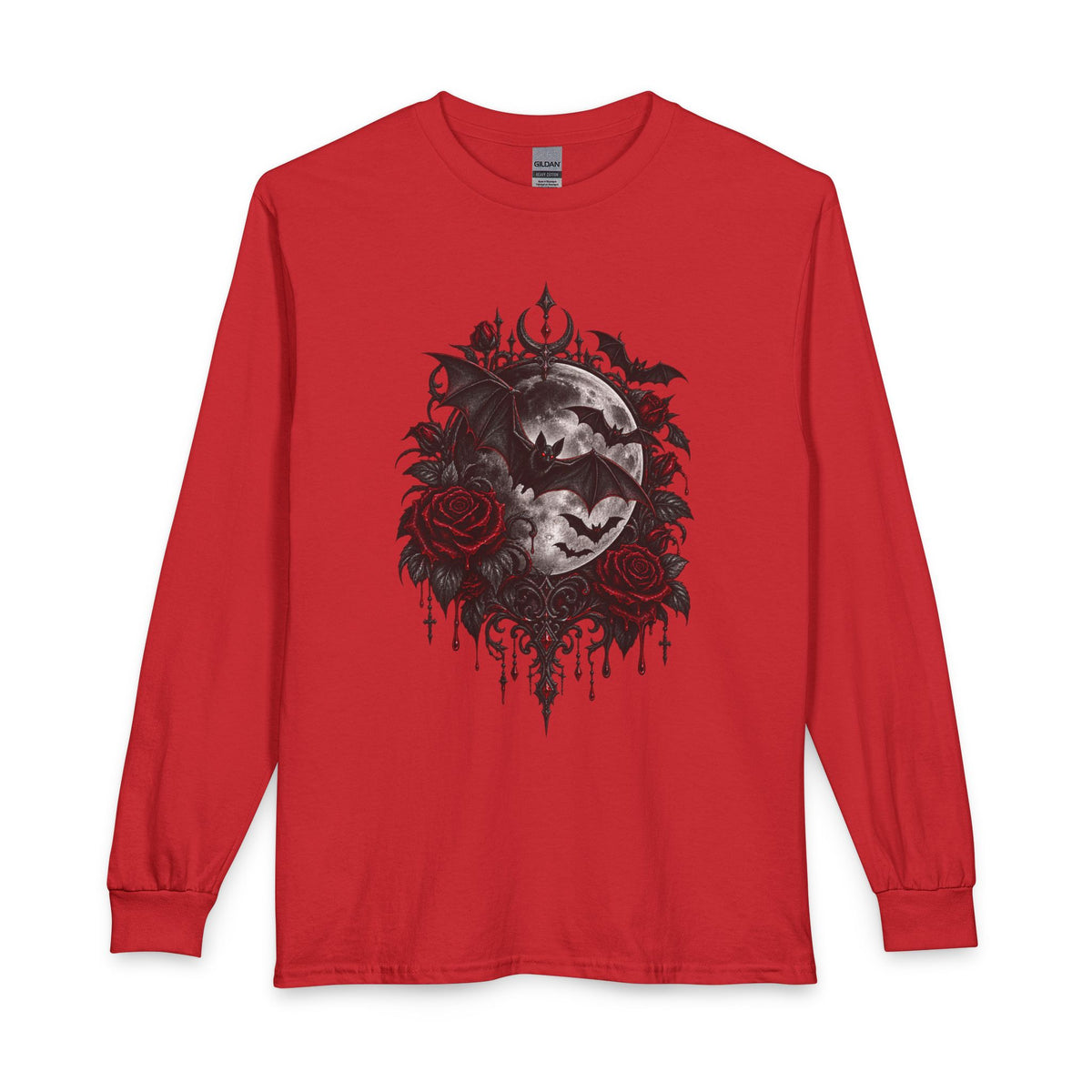 Gothic Rose Long Sleeve T-Shirt – Too Dark for Angels, Too Wild for Grace