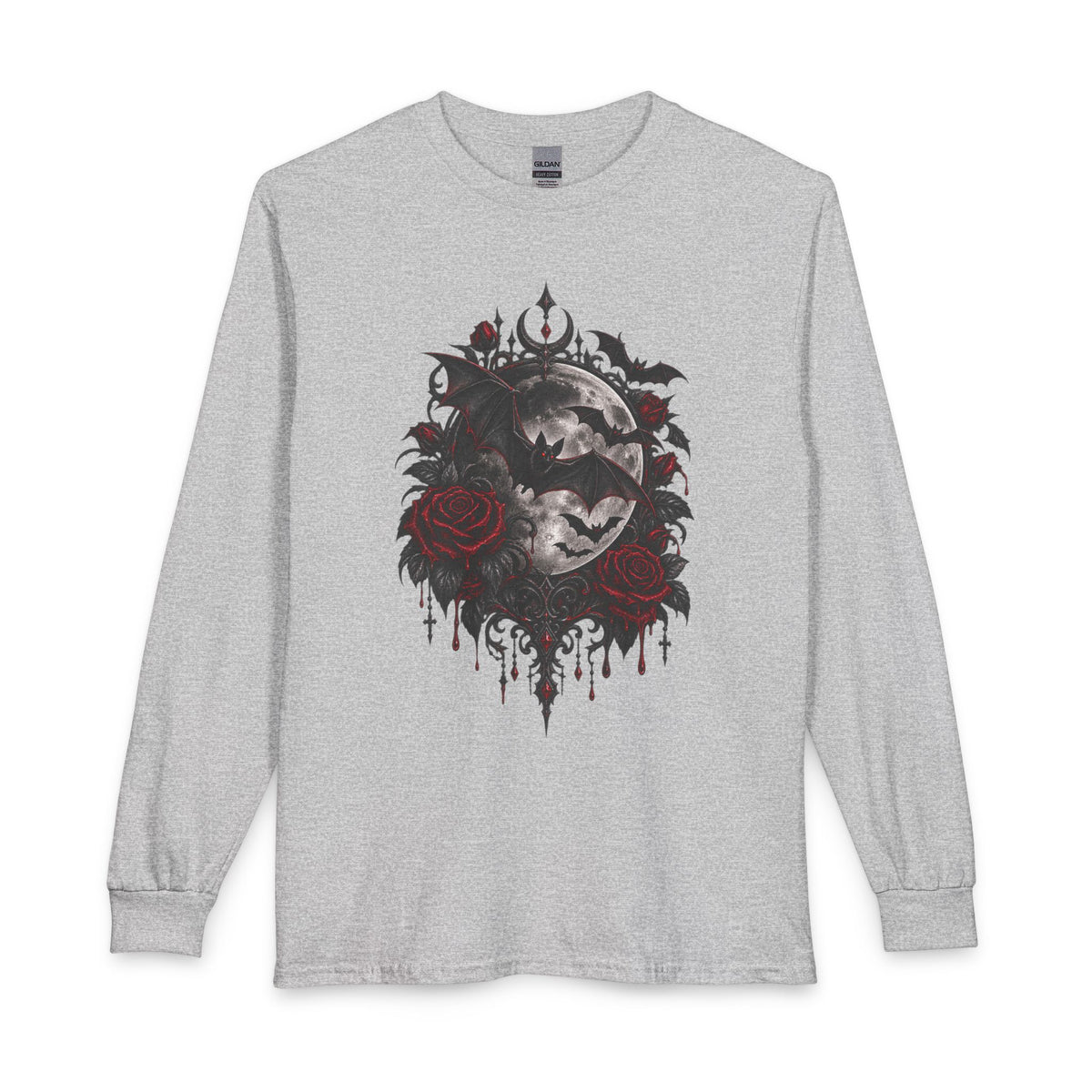 Gothic Rose Long Sleeve T-Shirt – Too Dark for Angels, Too Wild for Grace