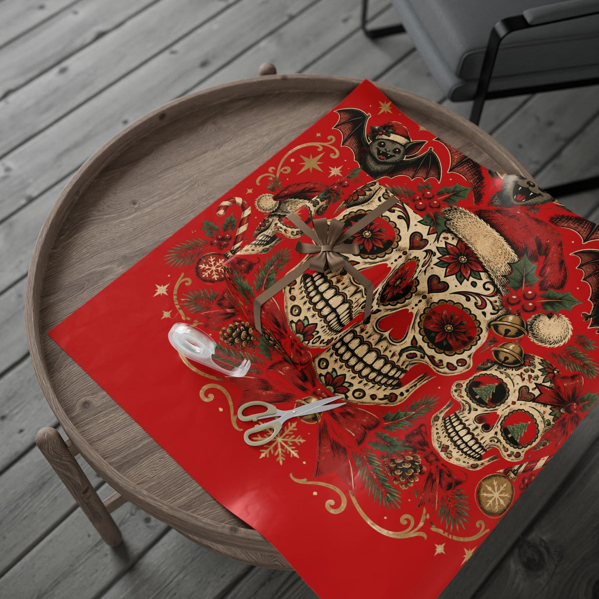 Day of the Dead Sugar Skull Christmas Wrapping Paper