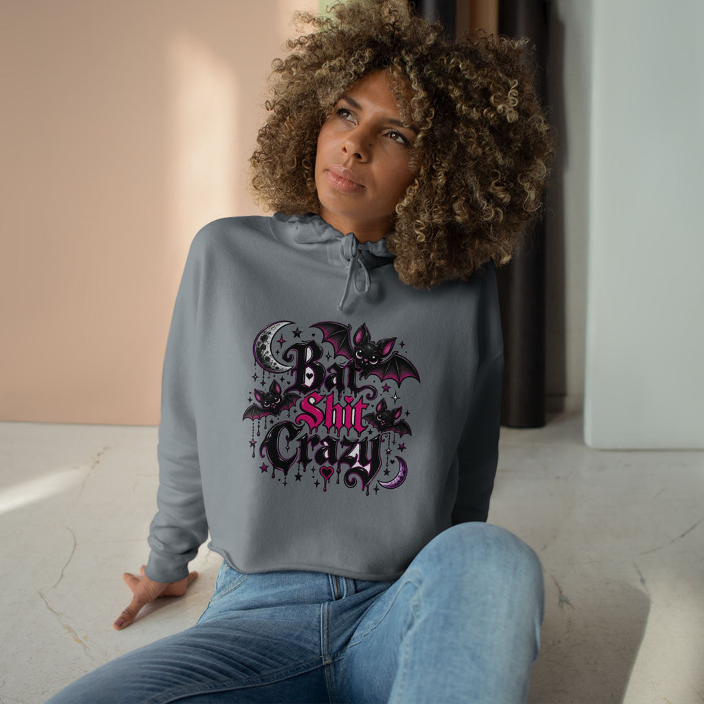 Bad Shit Crazy Gothic Crop Hoodie