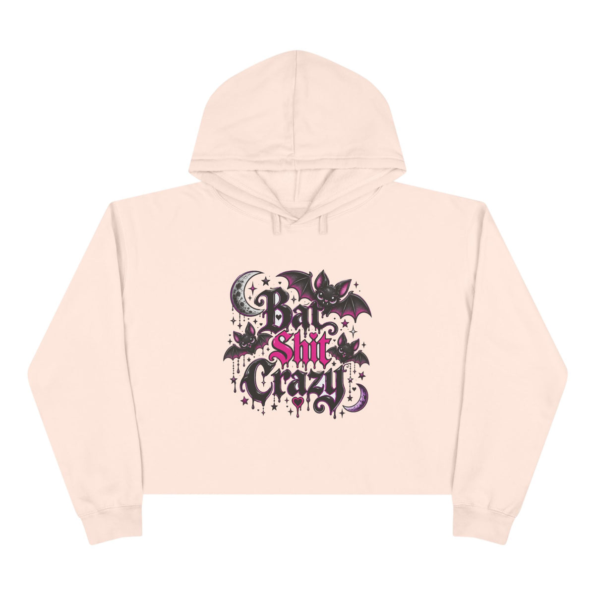 Bad Shit Crazy Gothic Crop Hoodie