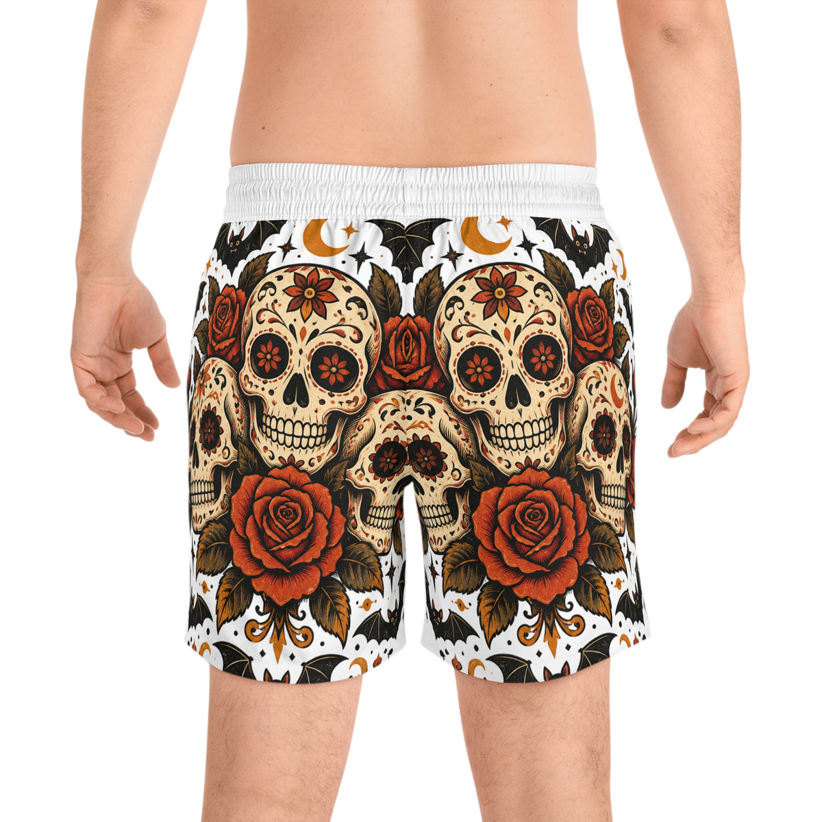 Men's Sugar Skull Rose Swim Shorts
