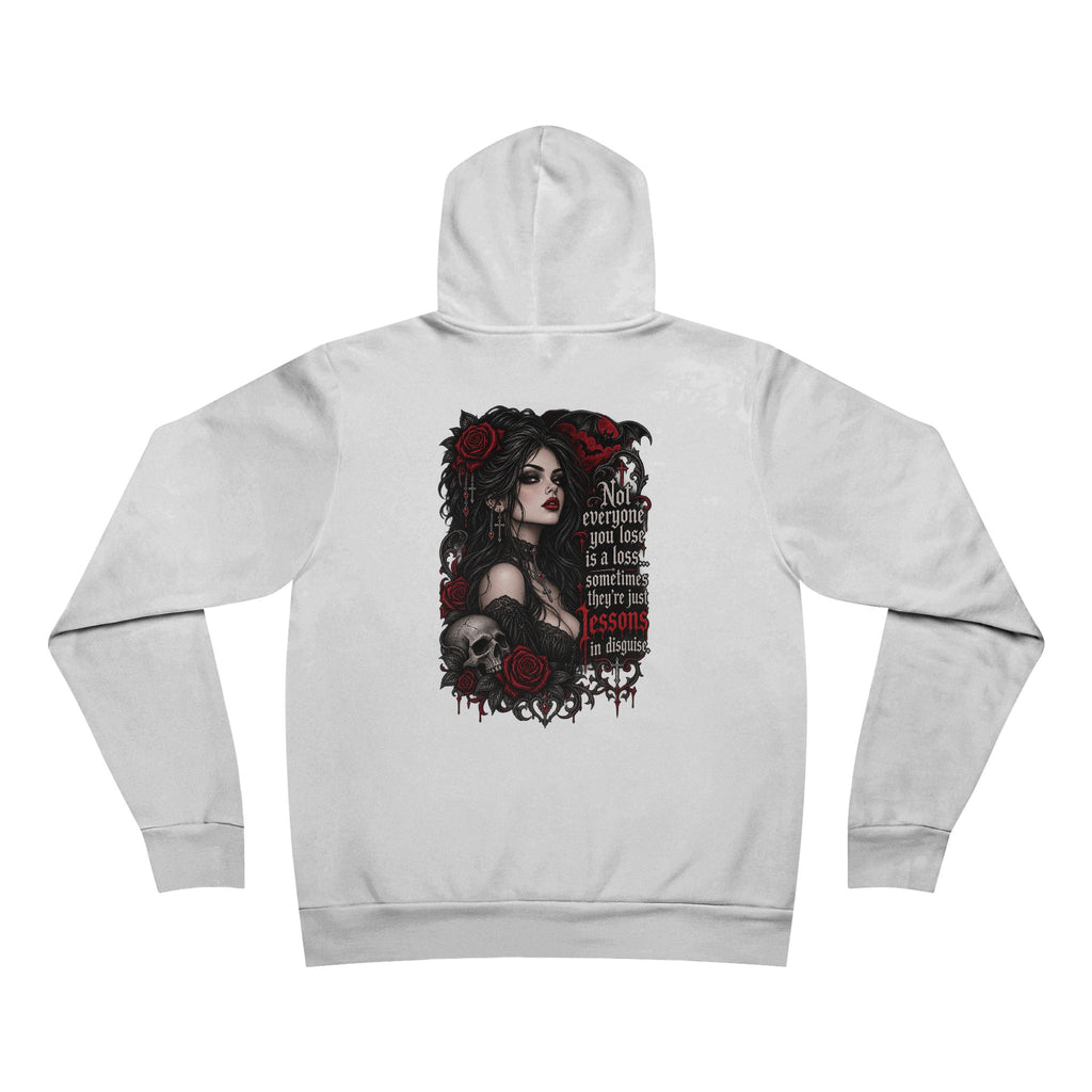 Gothic Rose Woman Hoodie – “Not Everyone You Lose Is a Loss”