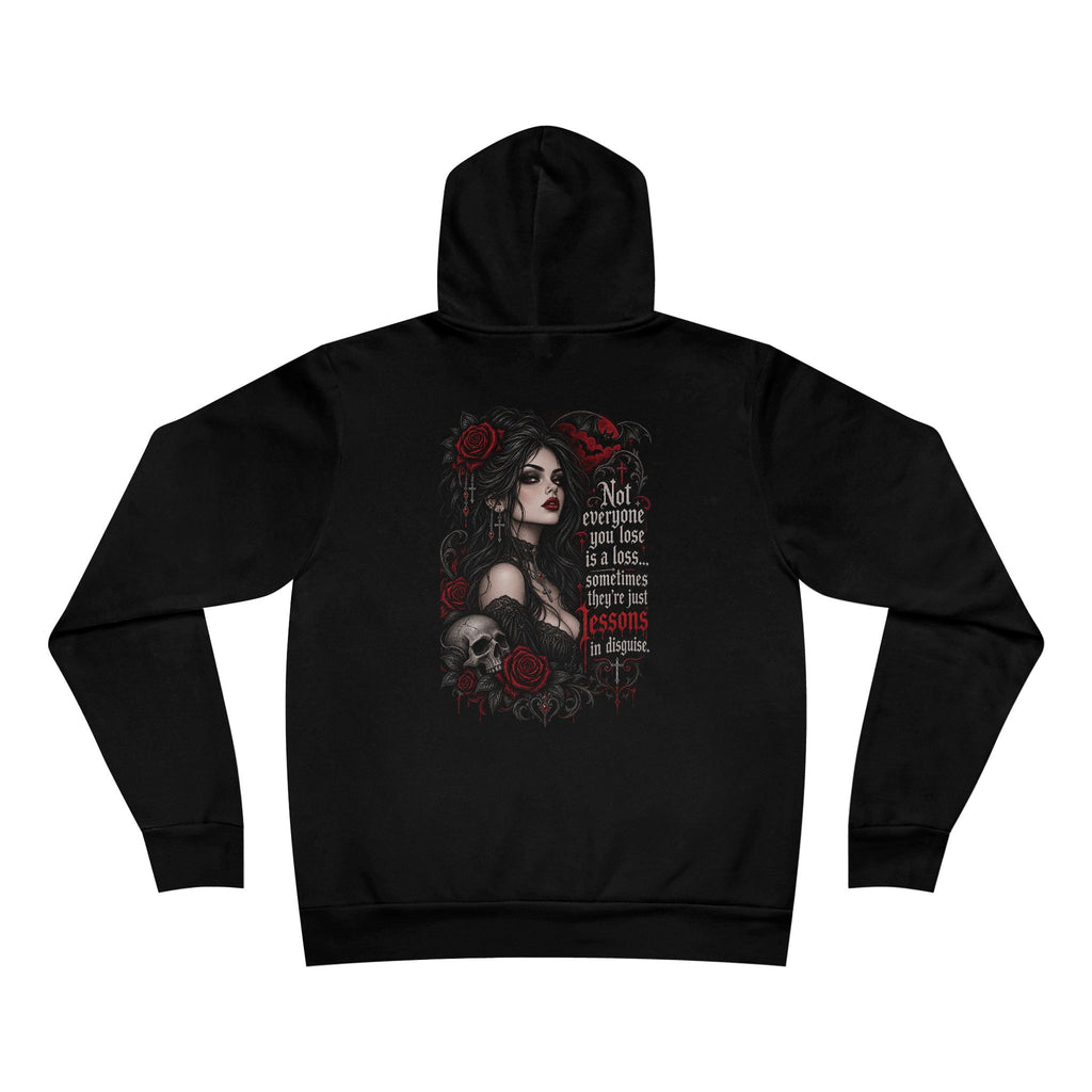 Gothic Rose Woman Hoodie – “Not Everyone You Lose Is a Loss”