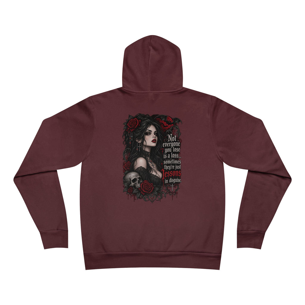 Gothic Rose Woman Hoodie – “Not Everyone You Lose Is a Loss”