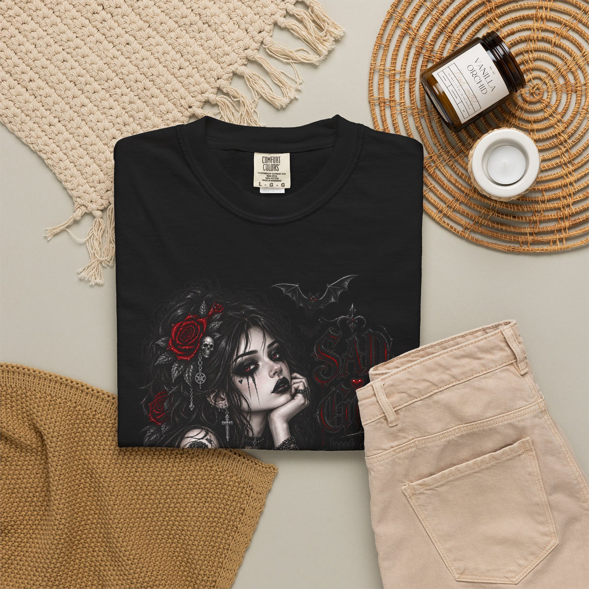 Sad Girl Still Thriving Gothic Graphic T-Shirt