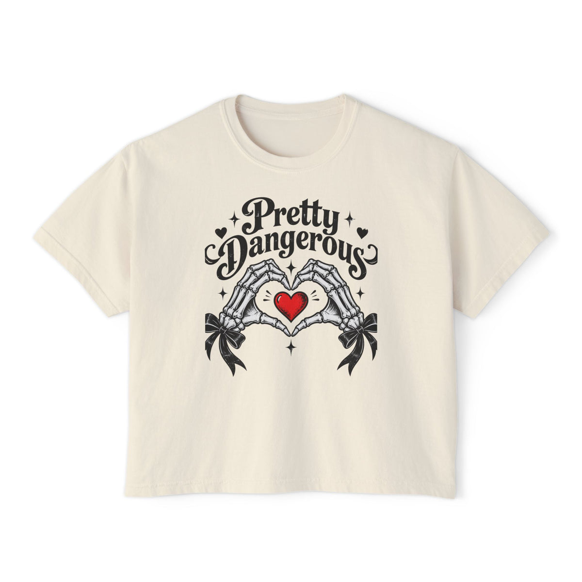 Pretty Dangerous Heart Hands Women's Boxy Tee
