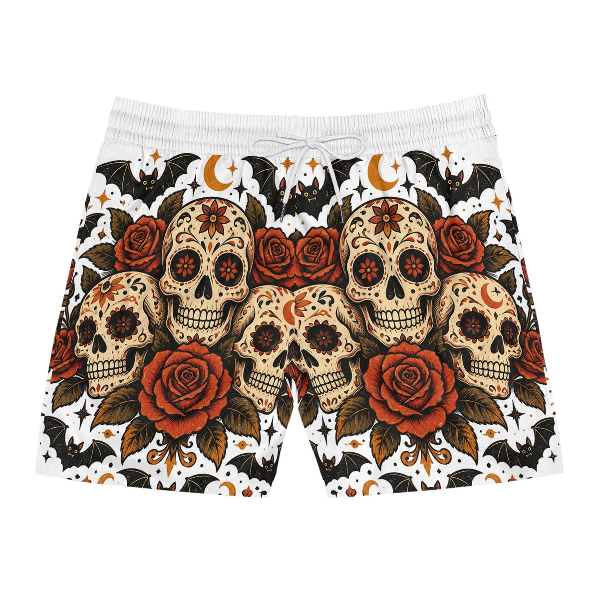 Men's Sugar Skull Rose Swim Shorts