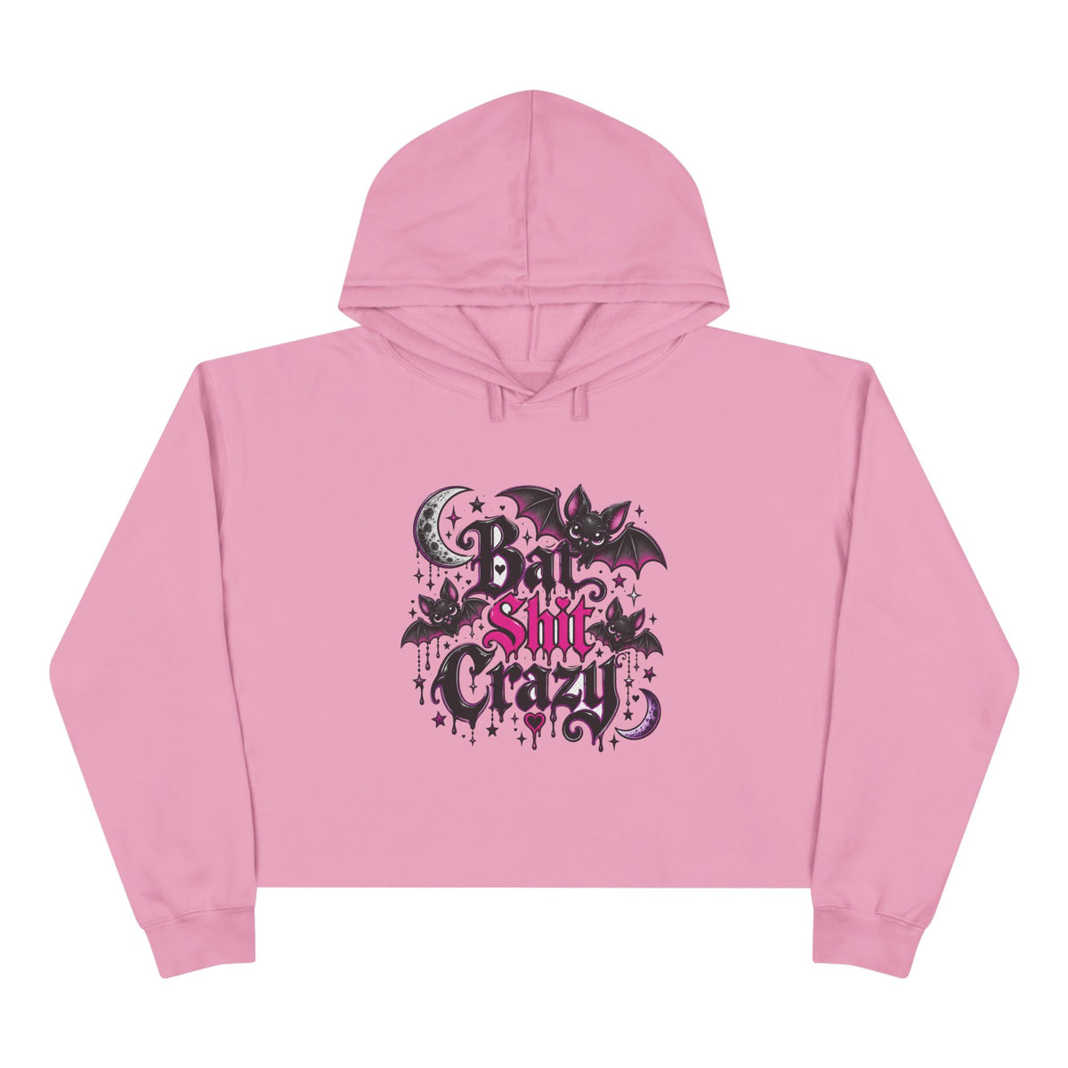 Bad Shit Crazy Gothic Crop Hoodie