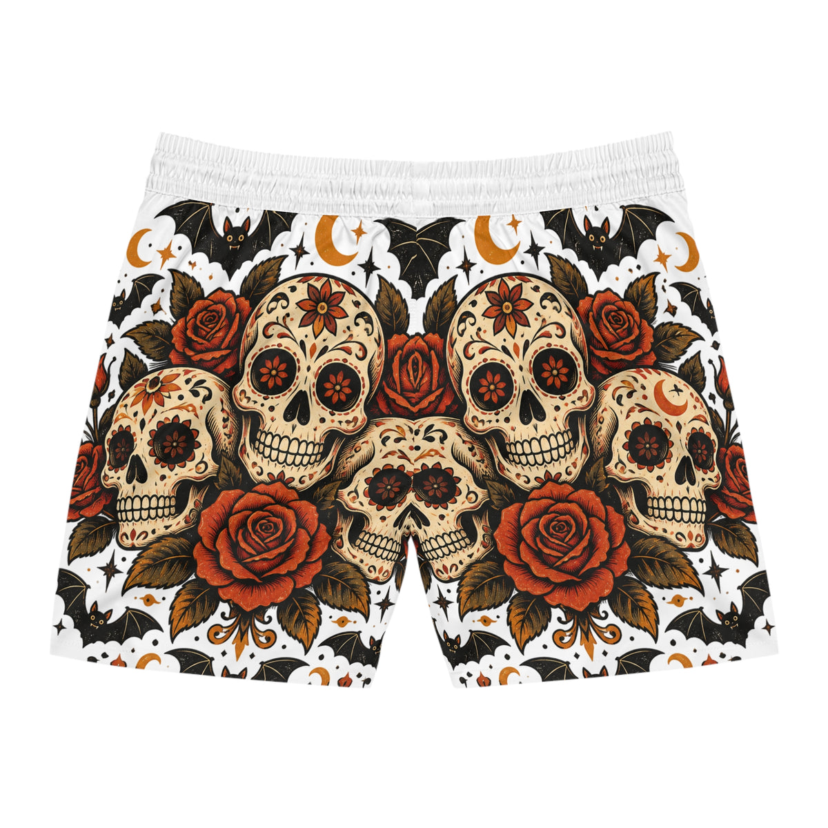 Men's Sugar Skull Rose Swim Shorts