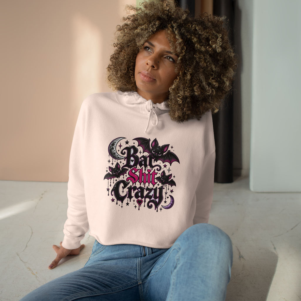 Bad Shit Crazy Gothic Crop Hoodie