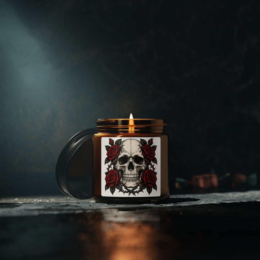 Skull and Roses Gothic Scented Soy Candle