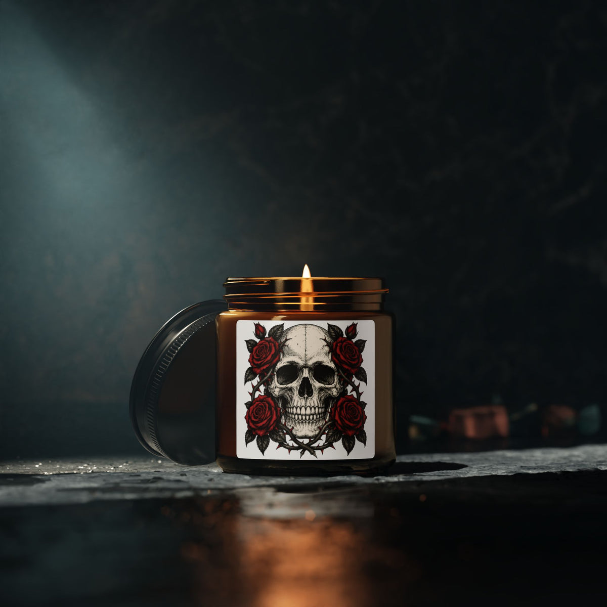 Skull and Roses Gothic Scented Soy Candle