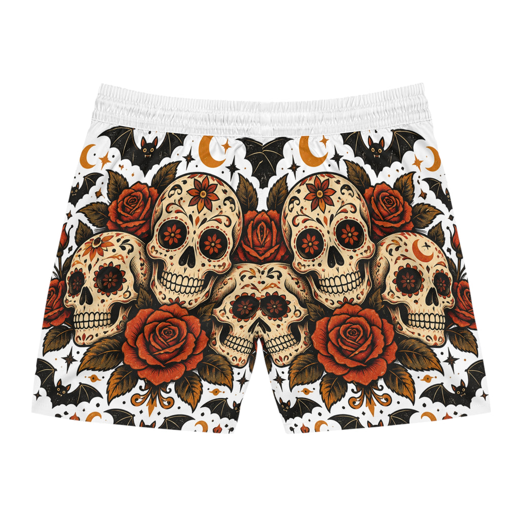 Men's Sugar Skull Rose Swim Shorts