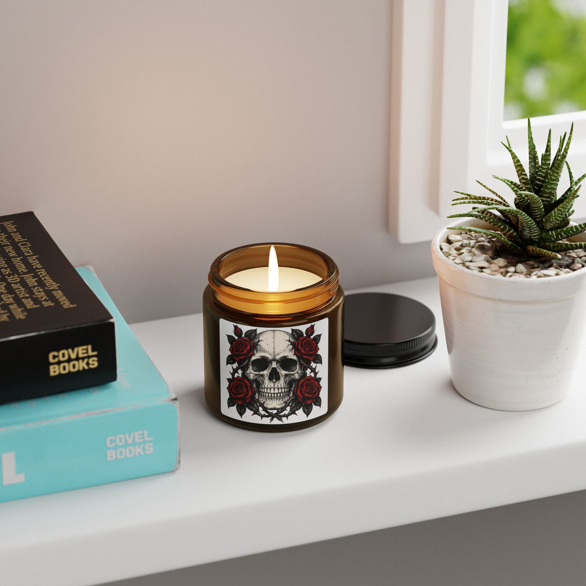 Skull and Roses Gothic Scented Soy Candle