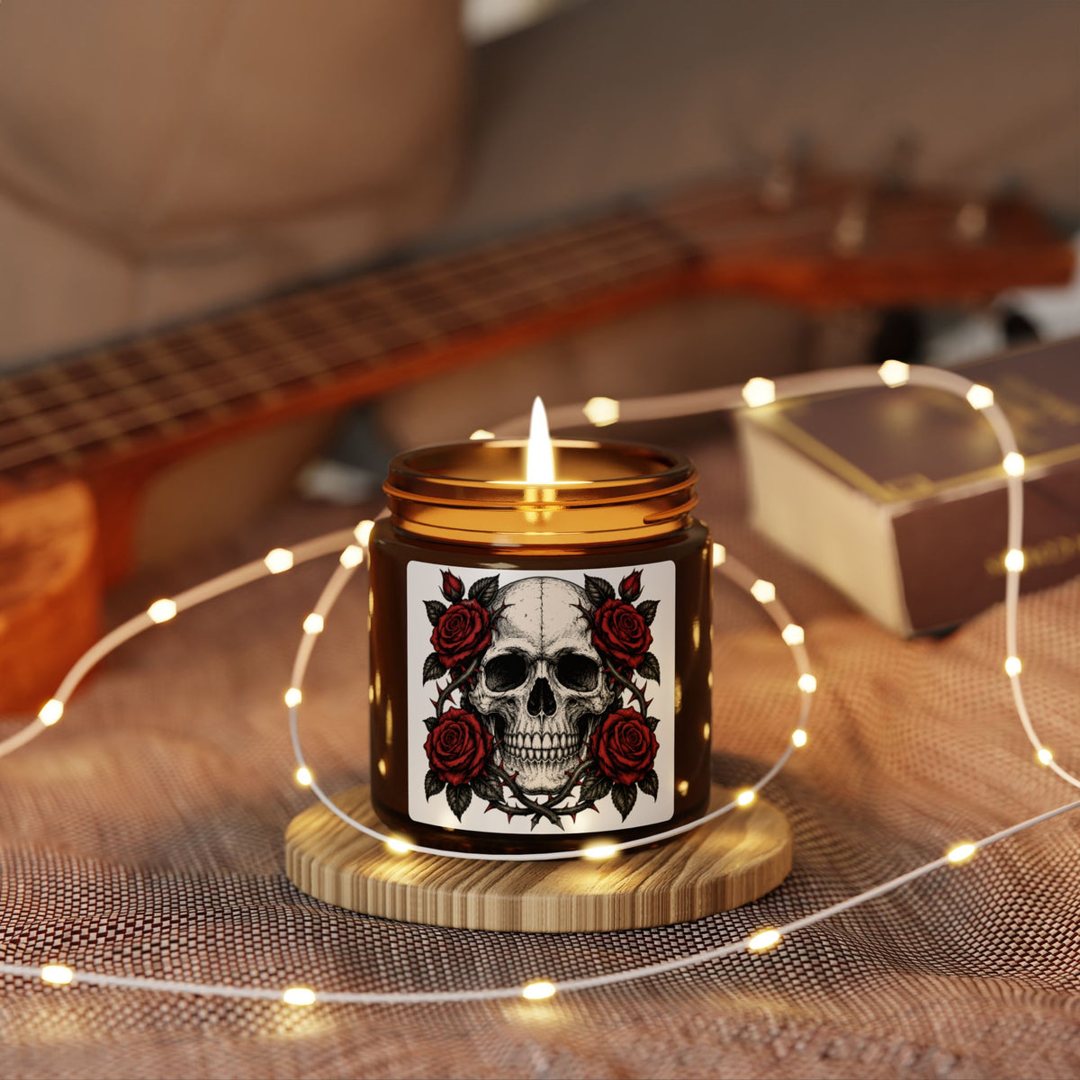 Skull and Roses Gothic Scented Soy Candle