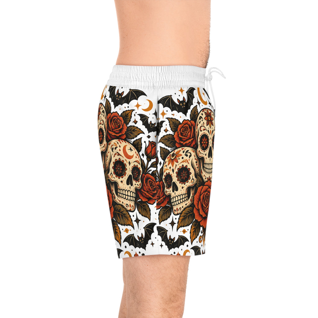 Men's Sugar Skull Rose Swim Shorts