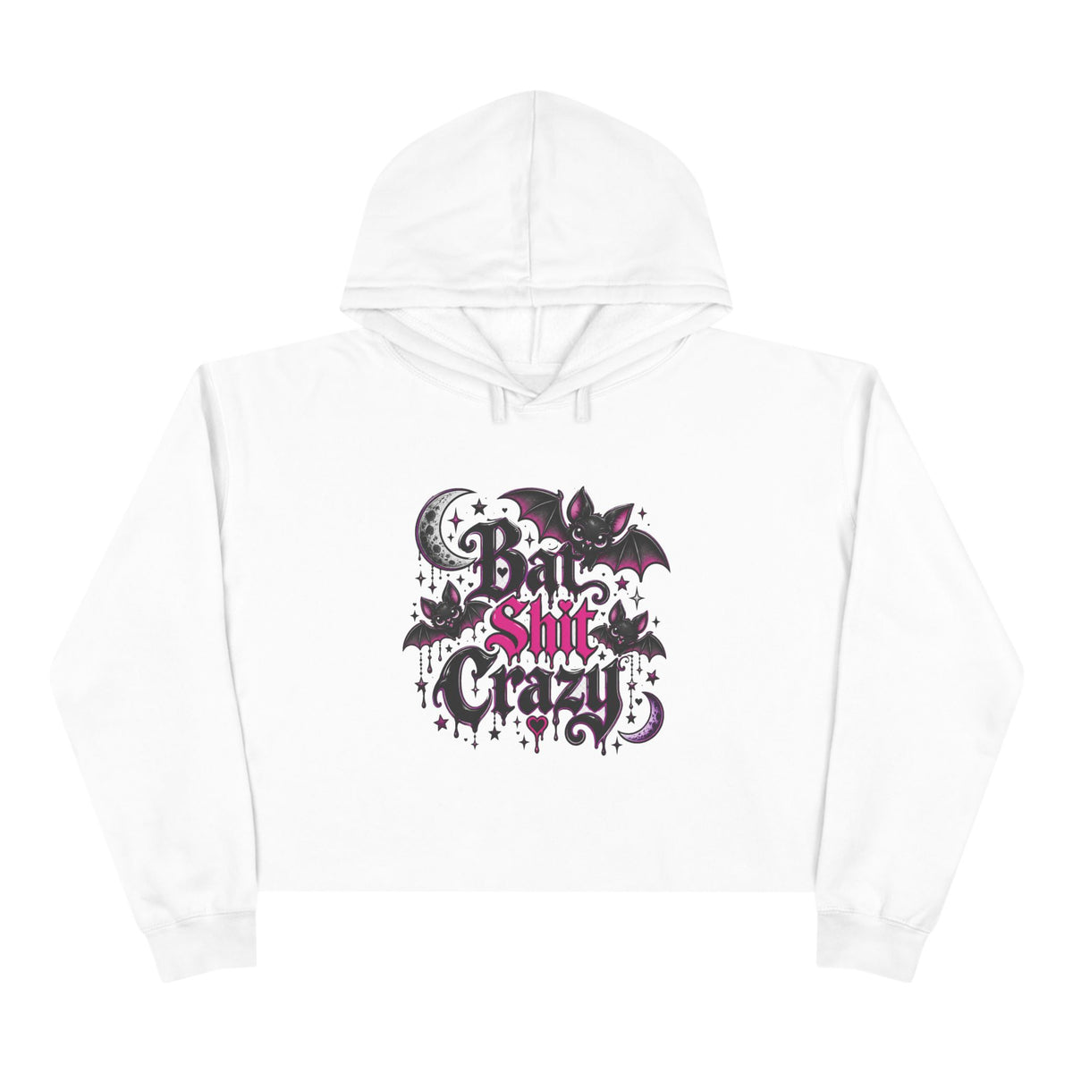 Bad Shit Crazy Gothic Crop Hoodie