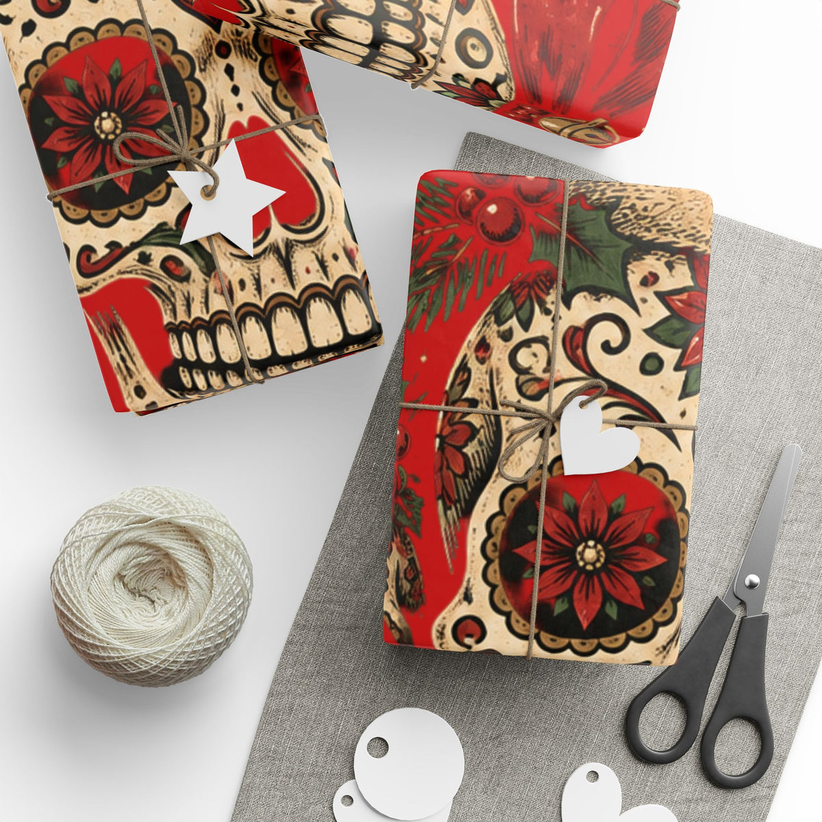 Day of the Dead Sugar Skull Christmas Wrapping Paper