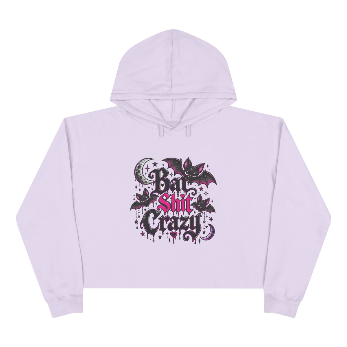 Bad Shit Crazy Gothic Crop Hoodie